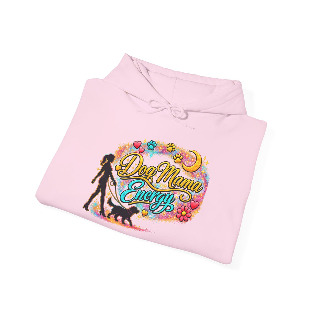 Dog Mama Crew Hoodie – Colorful Retro Paw Print Design