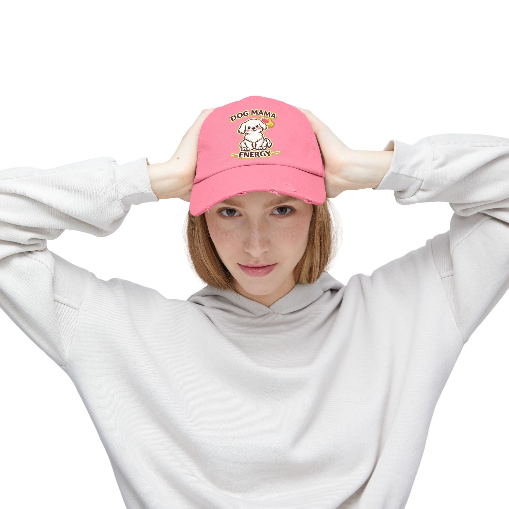 Dog Mama Energy Distressed Cap
