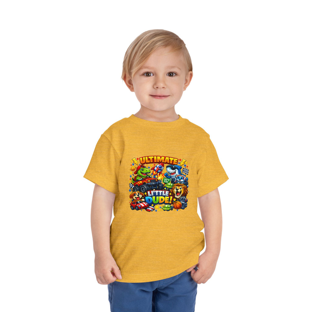 Ultimate Little Dude Toddler Tee — Colorful Gamer Animal Crew Graphic