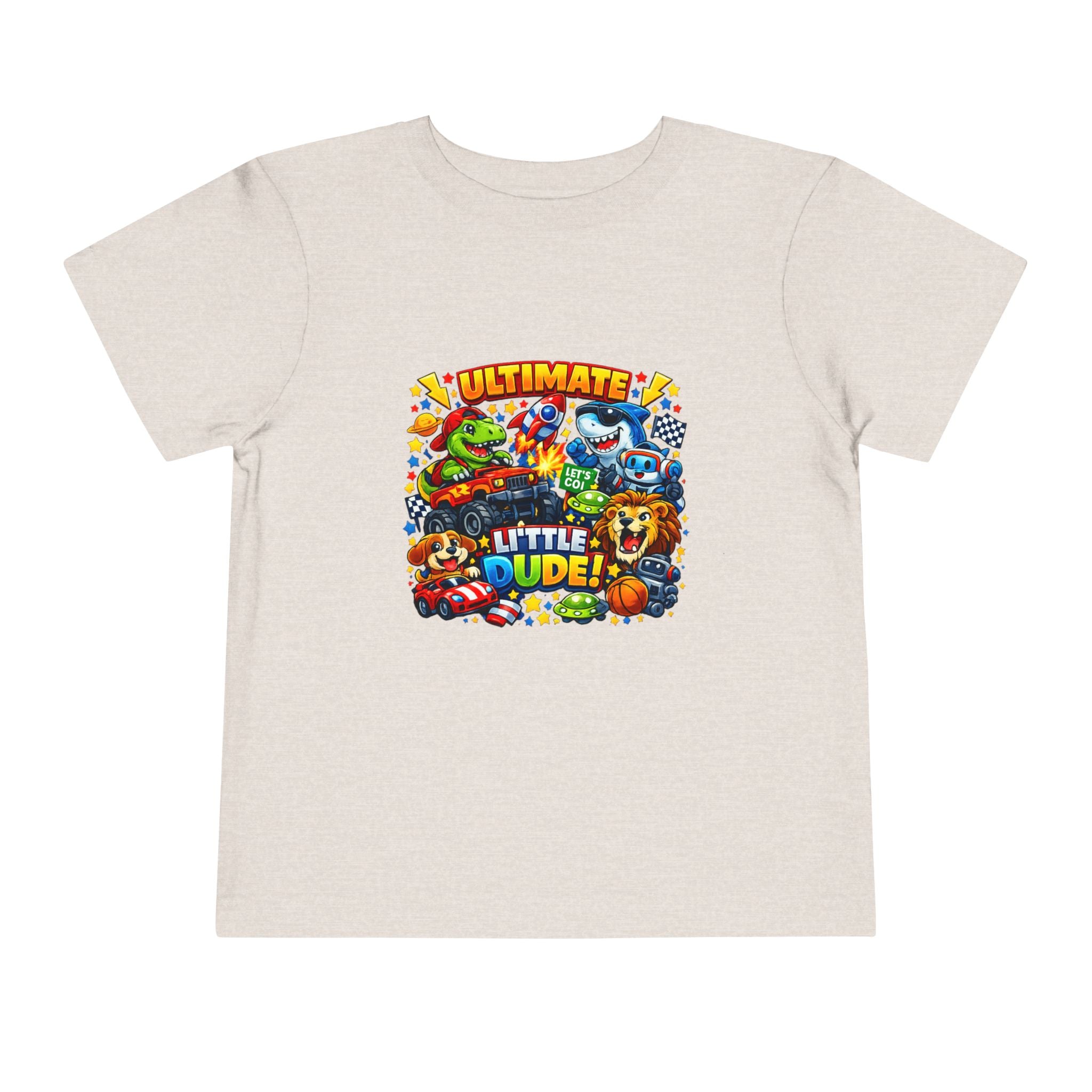 Ultimate Little Dude Toddler Tee — Colorful Gamer Animal Crew Graphic