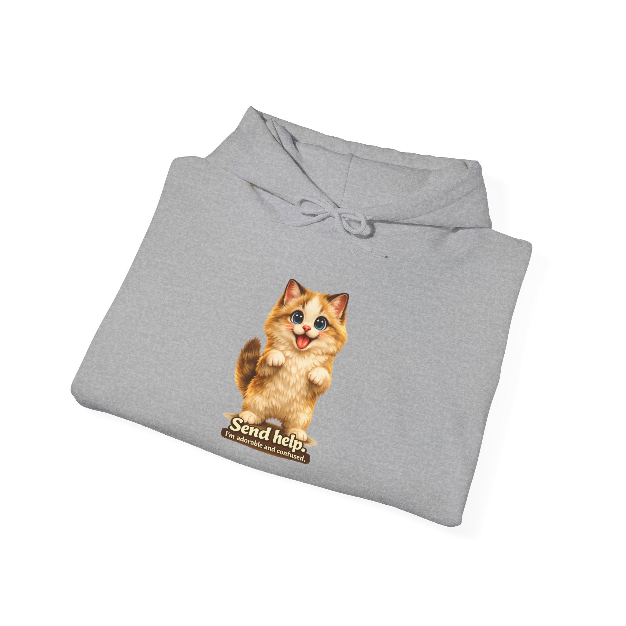 Send Help — Adorable & Confused Kitten Hoodie